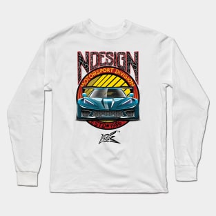 corvette c8 stingray widebody blue Long Sleeve T-Shirt